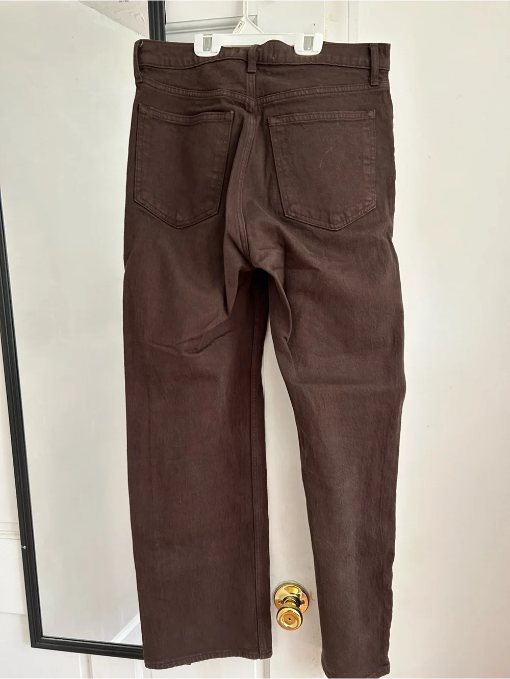 Abercrombie & Fitch Women's Dark Brown Straight-Leg Jeans